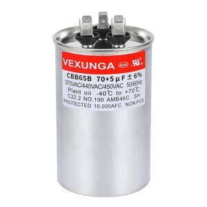 VEXUNGA CBB65B Dual Run Capacitor 70+5 MFD 370VAC/440VAC/450VAC NIB